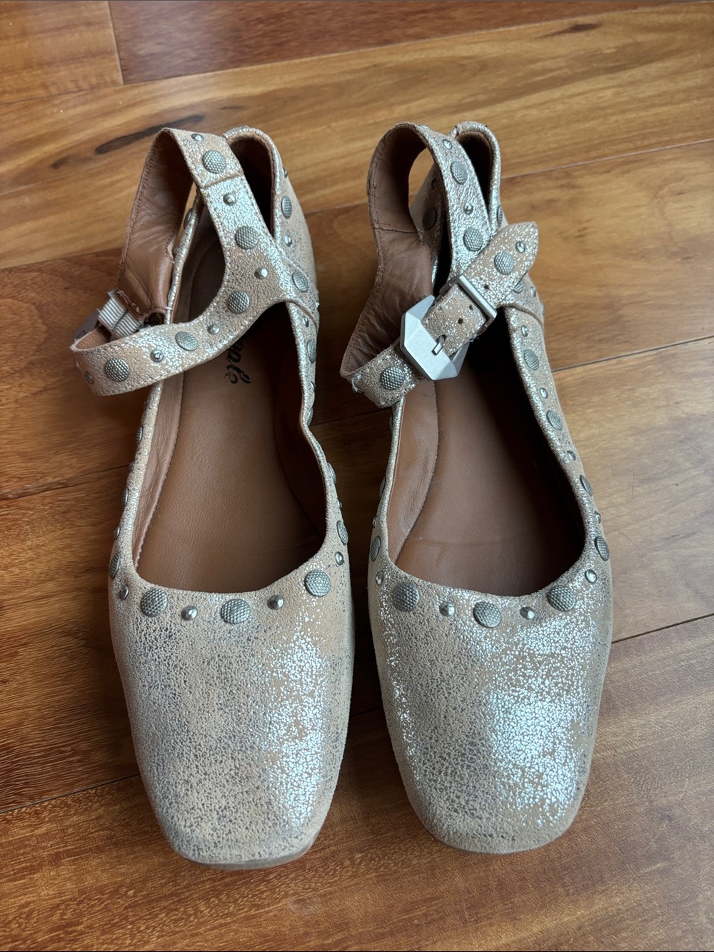 Free People metallic flats